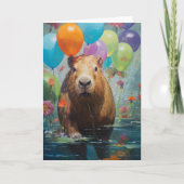 Happy Birthday Capybara Karte (Vorderseite)