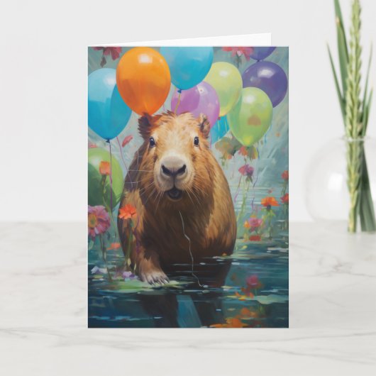 Happy Birthday Capybara Karte (Vorderseite)
