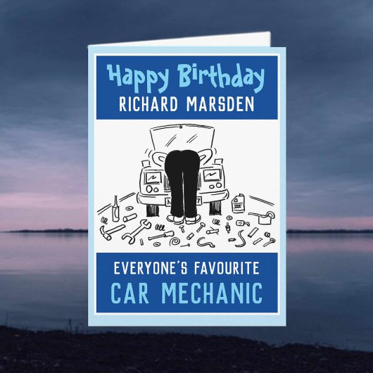 Happy Birthday Car Mechanic Karte