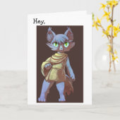 Happy Birthday Card: Anime Cat Karte (Gelbe Blume)