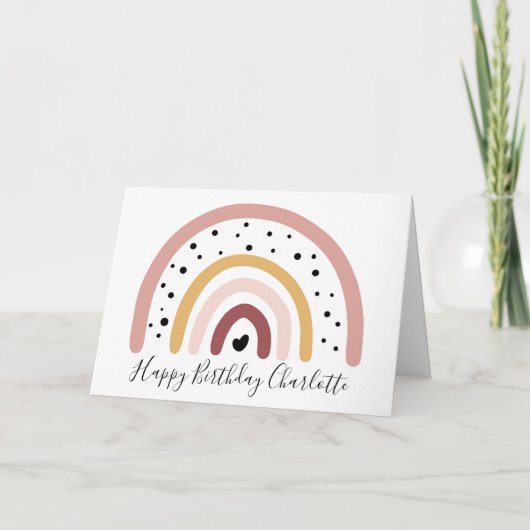 Happy Birthday Card anpassen - Rainbow Polka Dots Karte (Vorderseite)