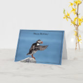 Happy Birthday Card Atlantic Puffin Karte (Gelbe Blume)