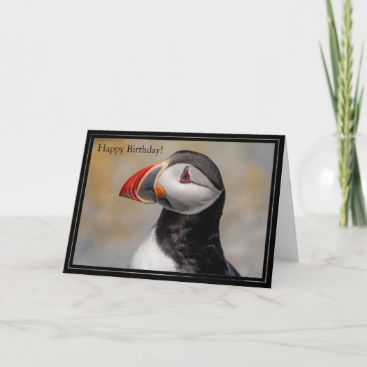 Happy Birthday Card Atlantic Puffin Karte (Vorderseite)