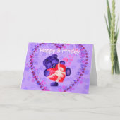 Happy Birthday Card Baby Bear mit Herzgeschenk Karte (Vorderseite)
