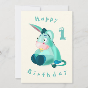 Happy Birthday Card - Baby Donkey - Ihr Alter/Jahr Karte