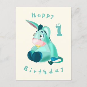 Happy Birthday Card - Baby Donkey - Ihr Alter/Jahr Postkarte