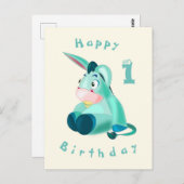 Happy Birthday Card - Baby Donkey - Ihr Alter/Jahr Postkarte (Vorne/Hinten)