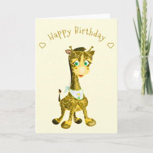 Happy Birthday Card Baby Giraffe Karte