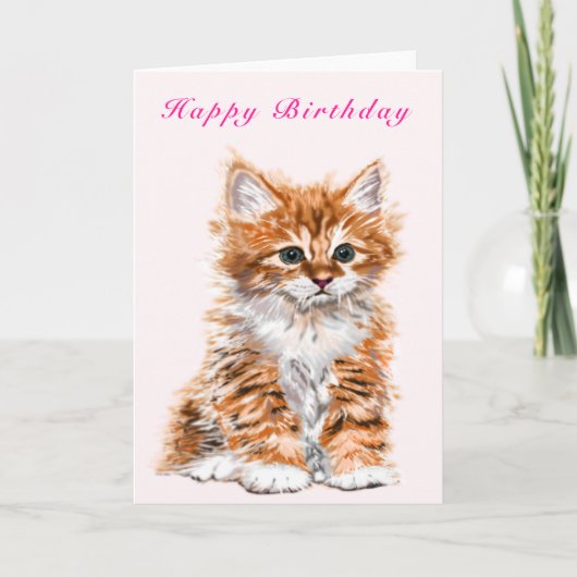 Happy Birthday Card Baby Kitten - Ihr Text Karte (Vorderseite)