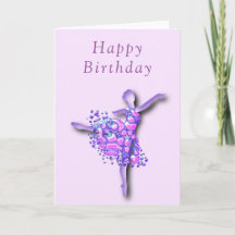 Happy Birthday Card Ballerina Ballet Dancer