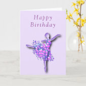 Happy Birthday Card Ballerina Ballet Dancer Karte (Gelbe Blume)