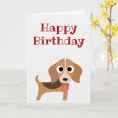 Happy Birthday Card Beagle Dog Blank Inside Karte (Gelbe Blume)