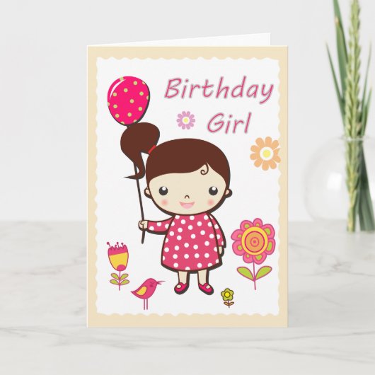 Happy Birthday Card: Birthday Girl Karte (Vorderseite)