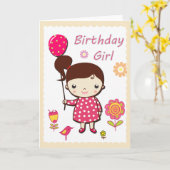 Happy Birthday Card: Birthday Girl Karte (Gelbe Blume)