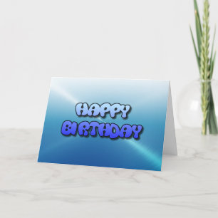 Happy Birthday Card Blauer Blasen Text Karte