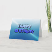 Happy Birthday Card Blauer Blasen Text Karte (Vorderseite)