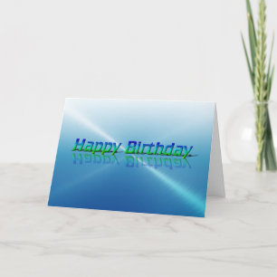 Happy Birthday Card Blauer und grüner Text Karte