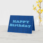 Happy Birthday Card Blaues geometrisches Design Karte (Gelbe Blume)
