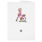 Happy Birthday Card Blonde Girl mit rosa Bike (Hinten)
