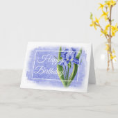 Happy Birthday Card - Blue Iris d1 Karte (Gelbe Blume)