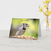 Happy Birthday Card Blue Jay Karte (Gelbe Blume)