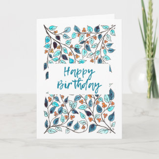 Happy Birthday Card Bluegreen Karte