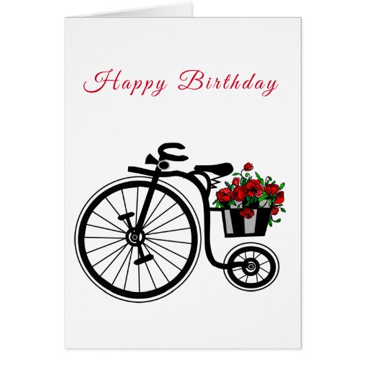 Happy Birthday Card Blume Bike - Romantik (Vorne)