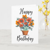 Happy Birthday Card Blume Pot Karte (Gelbe Blume)