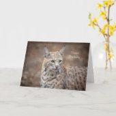 Happy Birthday Card Bobcat Karte (Gelbe Blume)