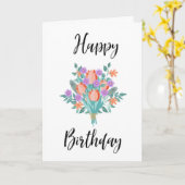 Happy Birthday Card Bouquet Karte (Gelbe Blume)