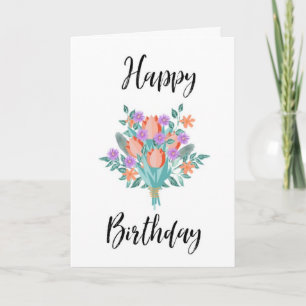 Happy Birthday Card Bouquet Karte