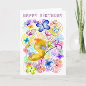 Happy Birthday Card Butterflies Spring Joy Karte (Vorderseite)