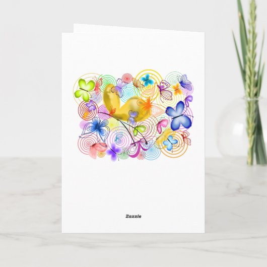 Happy Birthday Card Butterflies Spring Joy Karte (Rückseite)