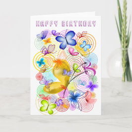 Happy Birthday Card Butterflies Spring Joy Karte
