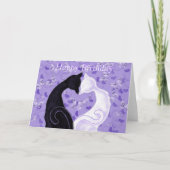 Happy Birthday Card Cats Paare Liebe Herz Karte (Vorderseite)