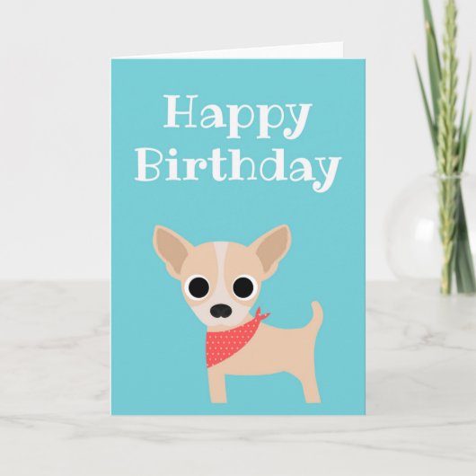 Happy Birthday Card Chihuahua Dog Blank Inside Karte (Vorderseite)