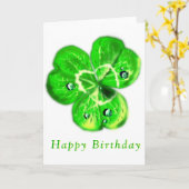 Happy Birthday Card Clover Dew Drops Karte (Gelbe Blume)
