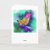 Happy Birthday Card Colorful Parrot Karte (Rückseite)
