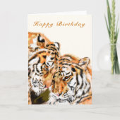 Happy Birthday Card Couple Tigers Hug Karte (Vorderseite)