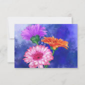 Happy Birthday Card Drei Farben Gerberas Malerei Karte (Rückseite)