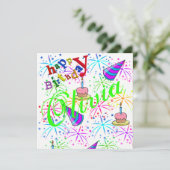 Happy Birthday Card Einladung (Stehend Vorderseite)