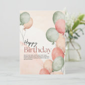 Happy Birthday Card Einladung (Stehend Vorderseite)