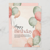 Happy Birthday Card Einladung (Vorne/Hinten)