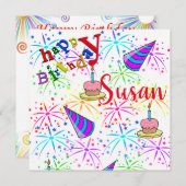 Happy Birthday Card Einladung (Vorne/Hinten)