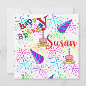 Happy Birthday Card Einladung (Vorderseite)