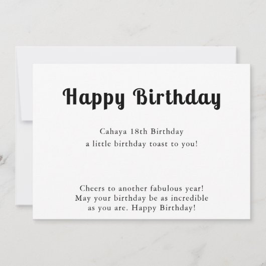 Happy Birthday Card Einladung (Vorderseite)