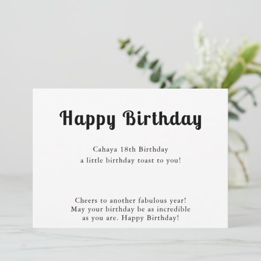 Happy Birthday Card Einladung (Stehend Vorderseite)