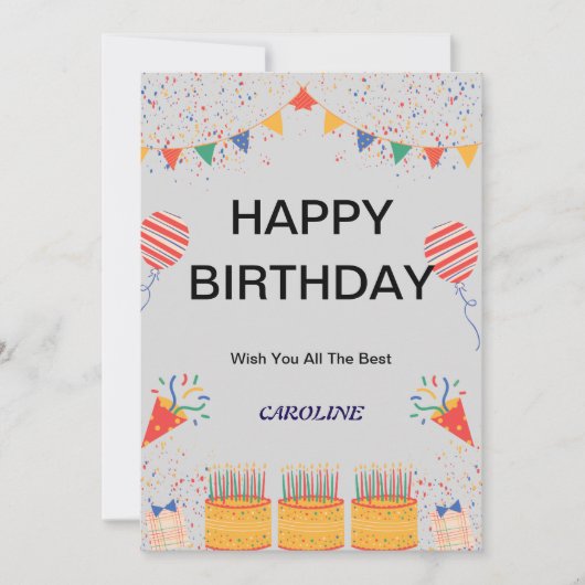 HAPPY BIRTHDAY CARD EINLADUNG (Vorderseite)