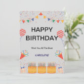 HAPPY BIRTHDAY CARD EINLADUNG (Stehend Vorderseite)