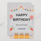 HAPPY BIRTHDAY CARD EINLADUNG (Vorne/Hinten)